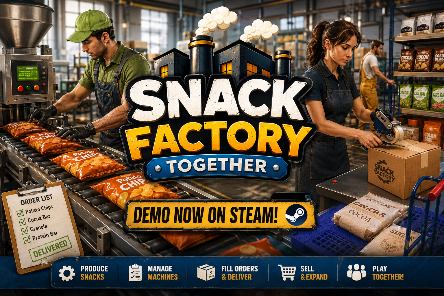 Snack Factory Together – Die süßeste Koop-Fabrik des Jahres? Demo jetzt auf Steam verfügbar!