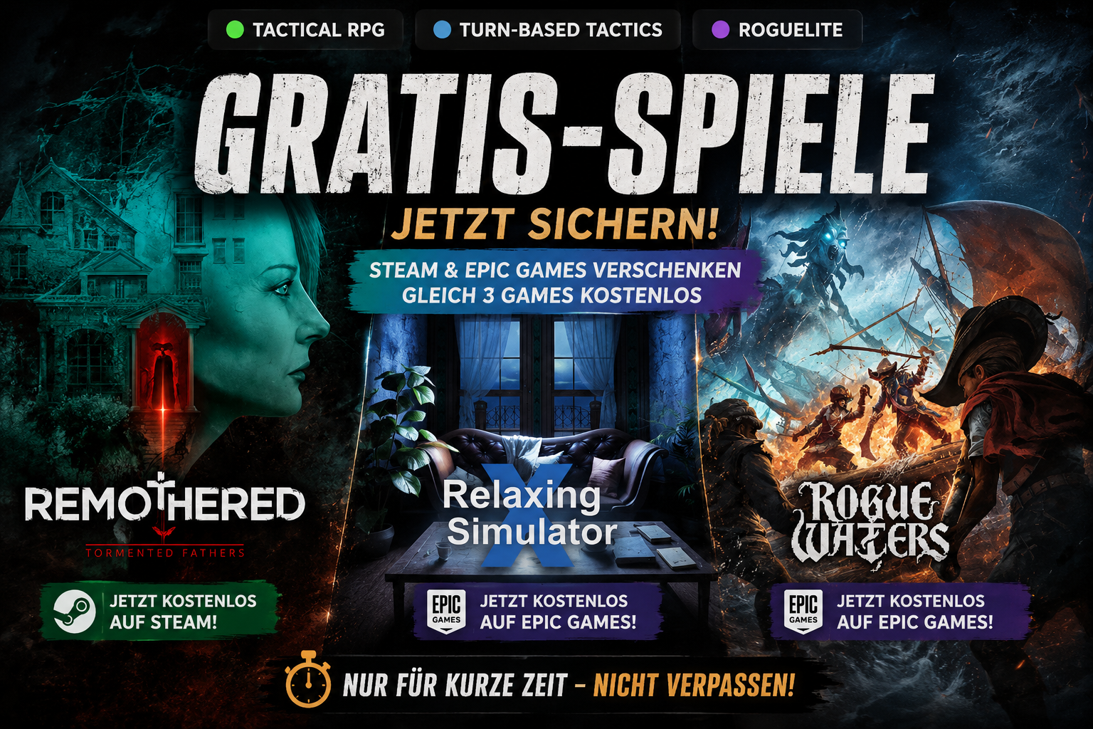 Gratis-Spiele für PC: Steam verschenkt Horror-Hit, Epic legt gleich zwei Games kostenlos nach