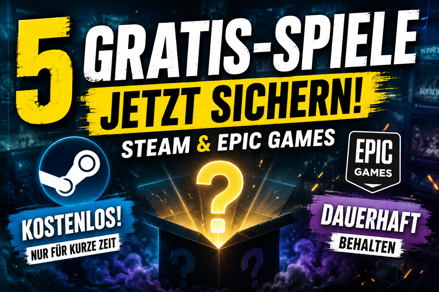 Gratis-Spiele-Alarm: Steam und Epic Games verschenken aktuell fünf Spiele